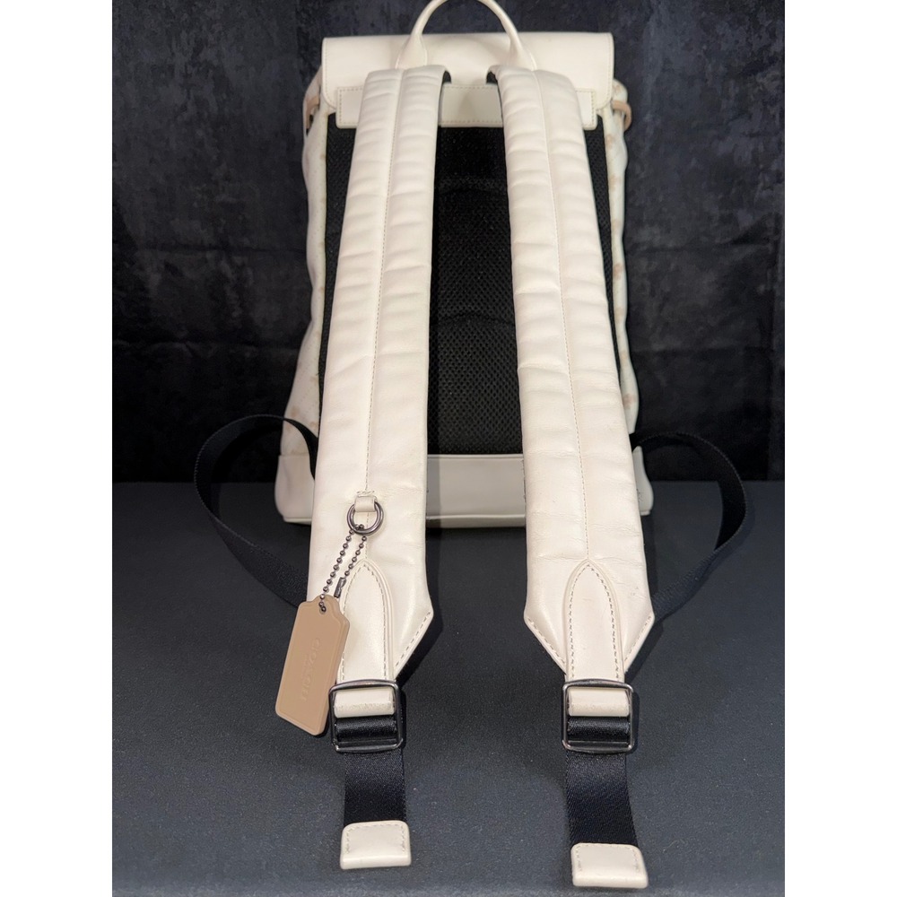 Coach Court Backpack Signature Horse and Carriage Chalk White Leather C4135 - Picture 15 of 16